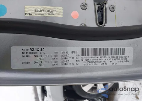 2016 Jeep Compass High Altitude Edition from USA, damaged, VIN 1C4NJDEBXGD767717